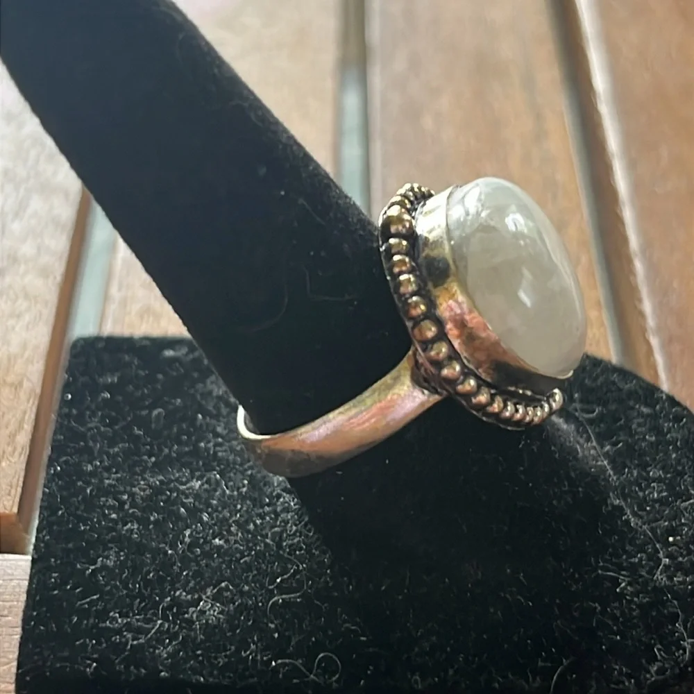 RAINBOW MOONSTONE 925 RING-NWT